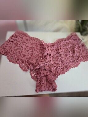 Victorias Secret Lace Cheeky Panty - Rose Dust
